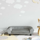 vidaXL Canapea pentru copii, gri deschis, 70x45x26 cm, catifea