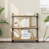 VidaXL Bibliotecă cu 3 niveluri, stejar sonoma, 76x32x88 cm, lemn
