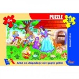 Puzzle 35 piese - Alba ca Zapada si cei sapte pitici