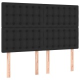 Cumpara ieftin Tablie de pat neagra 144x5x118/128 cm piele ecologica
