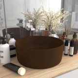 vidaXL Chiuvetă de baie lux maro &icirc;nchis mat 40x15 cm ceramică rotund