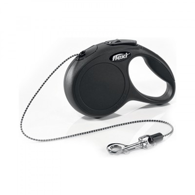 Flexi New Classic, Cat XS Cord, lesa retractabila pentru pisici, 3m, neagra foto