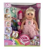 Papusa interactiva cu 8 functii, 10 accesorii, senzor atingere, gangurit, face pipi, inaltime 35 cm, ProCart