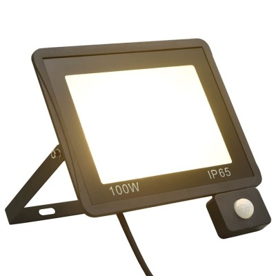 Proiector LED cu senzor, 100 W, alb cald foto