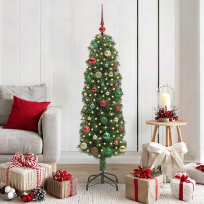 vidaXL Brad de Crăciun artificial Verde 150 cm PVC și oțel și plastic 3394938 foto