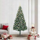 vidaXL Brad de Crăciun artificial Verde 210 cm PVC și Oțel și Plastic 3396277