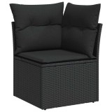 Cumpara ieftin Set de canapele pentru gradina 9 buc. 7-Numar de locuri Negru