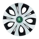 Set 4 Capace Roti Top Gri-Negru R16, Compatibil Cu Skoda Nou Verde