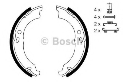 Set saboti frana, frana de mana PEUGEOT BOXER caroserie (2006 - 2016) BOSCH 0 986 487 726 foto