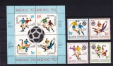 1970 LP 729 LP 729 a CAMPIONATUL MONDIAL DE FOTBAL - MEXIC SERIE + BLOC MNH