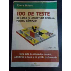 100 De Teste De Limba Si Literatura Romana Pentru Gimnaziu - Elena Boboc ,545273