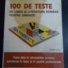 100 De Teste De Limba Si Literatura Romana Pentru Gimnaziu - Elena Boboc ,545273