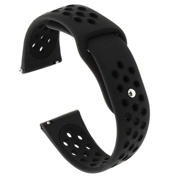 Curea silicon compatibila Garmin Vivoactive 4, telescoape Quick Release, 22mm, Negru Carbon