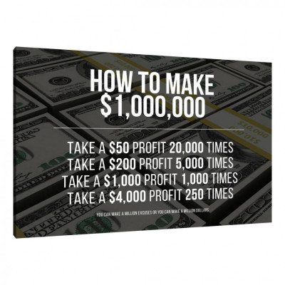 Tablou Canvas, Tablofy, How To Make $1 Million Dollars, Printat Digital, 120 &amp;times; 90 cm foto