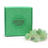 Instalatie ghirlanda luminoasa cu cristale si leduri - jad verde