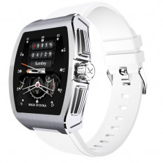 Ceas Smartwatch Neo? Smart Wear Premium Auriu Display IPS Calorii, Puls Tensiune Arteriala Saturatie White foto