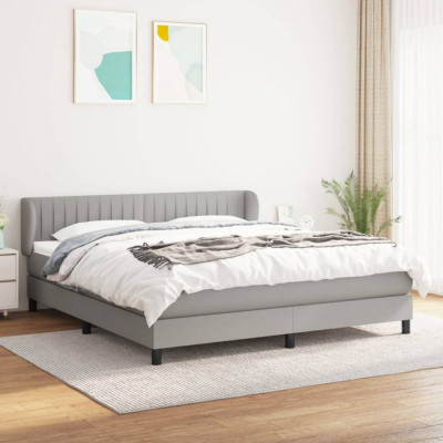 vidaXL Pat continental, gri deschis, 180x200 cm, material textil 3126421 foto