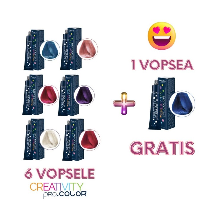 Set 6 vopsele CREATIVITY + 1 GRATIS (set complet gama Creativity)