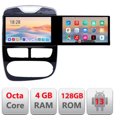 Navigatie Renault Clio 4 V1 Kit-467 Edotec 2 ecrane 8 core 4+128 21.6 inch Incell android Wifi 5Ghz gps internet CarStore Technology foto