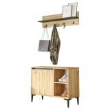 Cumpara ieftin Cuier Intrare Augusta Antracit - Oak 90x35x68.5 cm