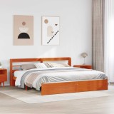 vidaXL Cadru de pat cu headboard 2 pcs Maroniu cerat Lemn de pin masiv 3422710