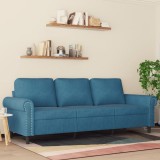 VidaXL Canapea cu 3 locuri, albastru, 180 cm, catifea