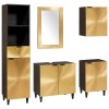 VidaXL Seturi de mobilier pentru baie cu sertar 5 pcs Negru și Aur 3310027