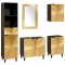 vidaXL Seturi de mobilier pentru baie cu sertar 5 pcs Negru și Aur 3310027
