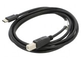 Cablu USB 2.0 1,8m USB B la USB C aurit negru