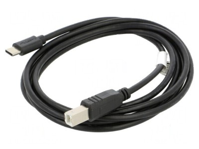 Cablu USB 2.0 1,8m USB B la USB C aurit negru foto