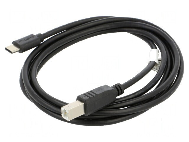 Cablu USB 2.0 1,8m USB B la USB C aurit negru