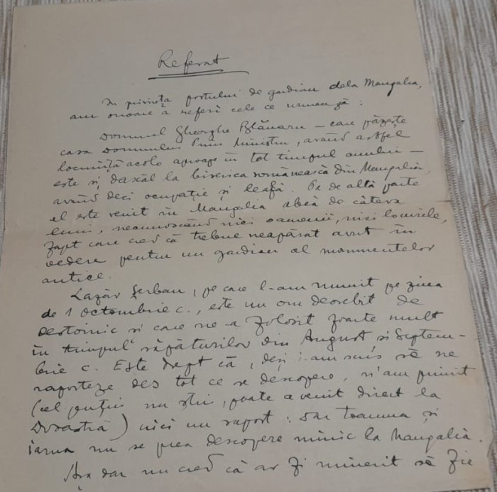 1931 Mangalia / Referat ptr I Andriesescu / Muzeul Nat de Antichitati / istorie