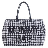 Geanta de infasat Childhome Mommy Bag Pied de Poule Negru