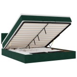 Cumpara ieftin Cadru de pat otoman cu saltea verde inchis 160x200cm catifea