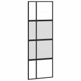 Cumpara ieftin Usa glisanta, negru, 76x205 cm, sticla securizata si aluminiu