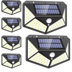 Set de 6 lampi solare, BK 100 LED, Senzor de miscare, lumina puternica pentru garaje, curti, anexe sau cladiri, 10 x 13,5 x 7.5 cm