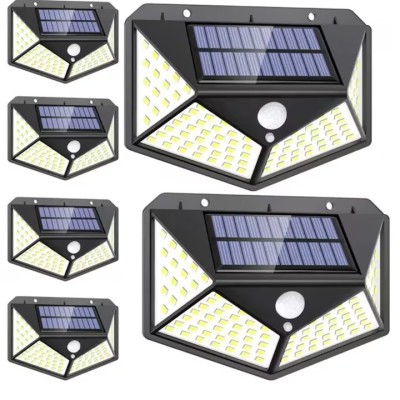 Set de 6 lampi solare, BK 100 LED, Senzor de miscare, lumina puternica pentru garaje, curti, anexe sau cladiri, 10 x 13,5 x 7.5 cm foto