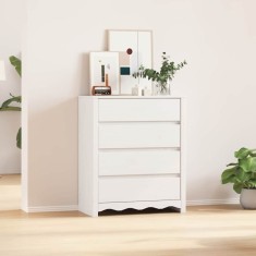 vidaXL Comodă cu Sertare Alb 76.5 x 40 x 91 cm Lemn masiv de pin