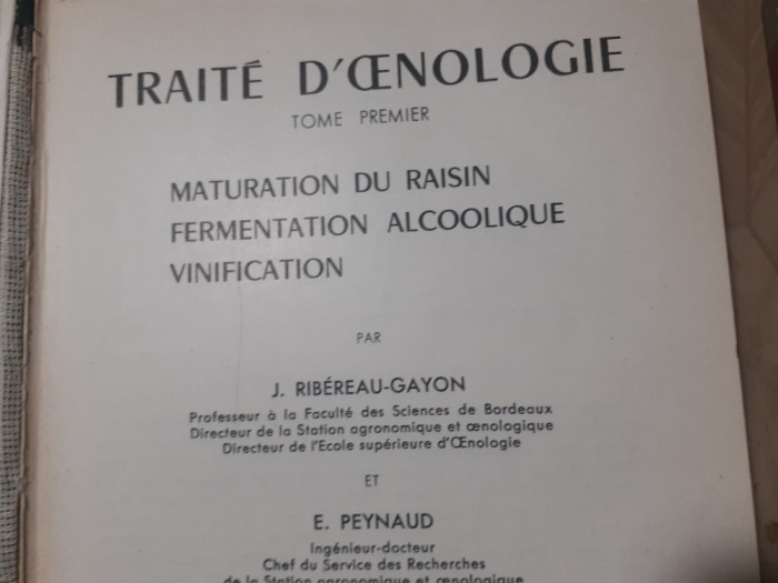 TRATAT DE OENOLOGIE VOL.1+2-J.RIBEREAU-1964-1966 R1.