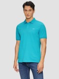 Tricou polo barbati, din bumbac cu croiala Regular Fit, logo, Azur (Marime: 3XL), s.Oliver