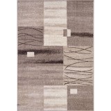 Covor Model Daffi 13068-120, Marime 50 x 80 cm, Bej, Maro, Inaltime Fir 6 mm, Antialergic, Polipropilena, Living, Dormitor, Sufragerie, Birou