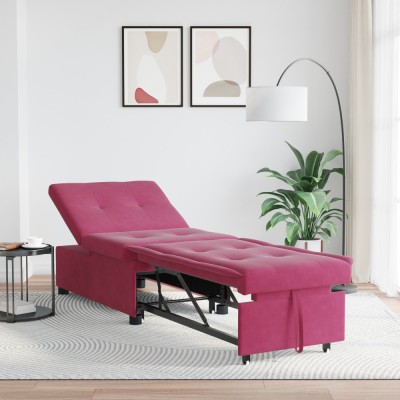vidaXL Canapea extensibilă 3-in-1 design extensibil Bordo Catifea foto