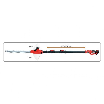 Foarfeca pentru gard viu cu acumulator de 18 v telescopica Yato YT-82834 foto