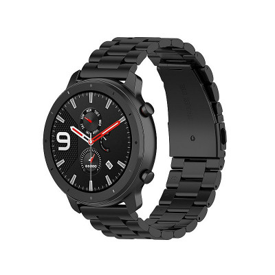 Curea ceas OEM Stainless Steel pentru Samsung Galaxy Watch3 45 mm / Samsung Gear S3 Frontier / Samsung Galaxy Watch 46mm, Metalica, 22mm, Neagra foto