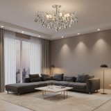 Candelabru din cristal REINA Magno, 6xE14, D60 cm, crom lucios
