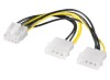 Cablu Adaptor Alimentare Placa Video PCI-e 8 Pini (de la Molex la PCIe) - Compatibil GPU pana la 120W