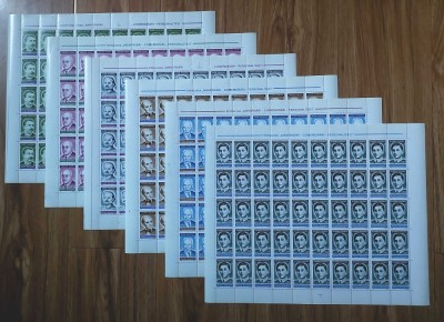 ✅ RO 1992 LP 1299 &amp;quot; Aniversari-Comemorari-Personalitati&amp;quot;, serie in coli de 50 ,MNH - posibile defecte minore pe marginile mari , in afara marcilor foto