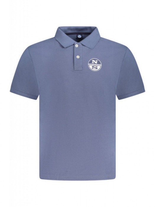 Tricou polo barbati, cu imprimeu cu logo, Regular fit, Albastru deschis, S