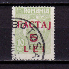 RO 1905, Taxa de factaj supratipar 5Lei/10B Ferdinand , stampilat