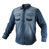 Camasa de lucru din denim NEO TOOLS, cu &icirc;ntarituri Oxford, marimea XXXL